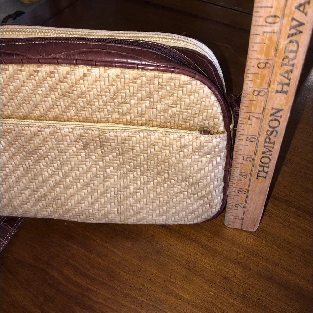 Vintage Liz Claiborne Faux Straw Shoulder Handbag crossbody purse - Picture 7 of 7